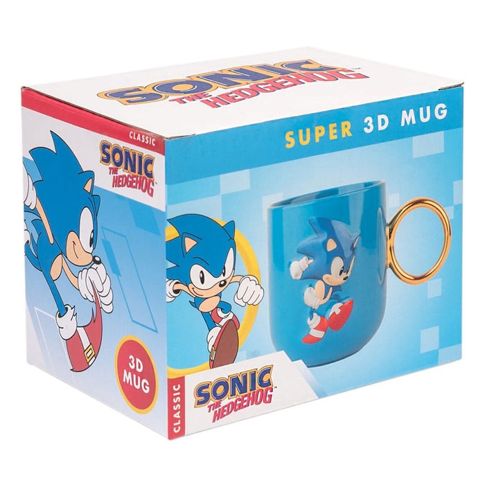 Sonic 3D-Tasse mit goldenem Ring-Henkel