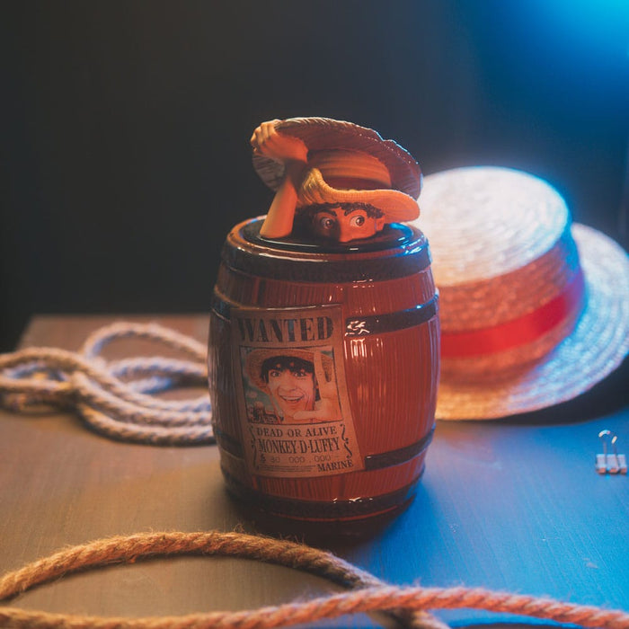 One Piece Bote de galletas barril Monkey D. Luffy (Wanted)