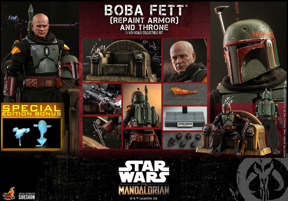 Star Wars The Mandalorian Boba Fett with Throne 1:6 Scale Action Figure Special Edition