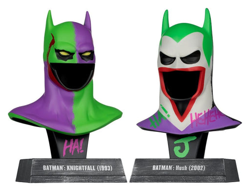 Batman Masken-Repliken Knightfall und Hush im Joker-Look