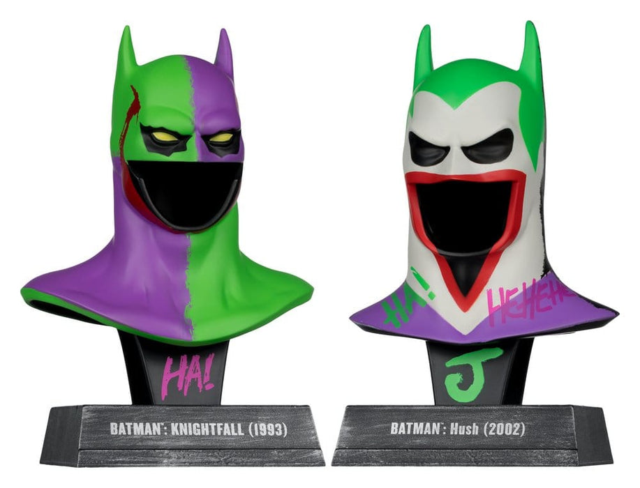 Batman Masken-Repliken Knightfall und Hush im Joker-Look