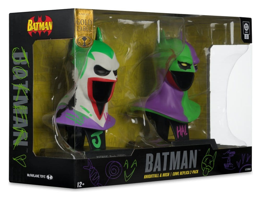 Batman Masken-Repliken Knightfall und Hush im Joker-Look
