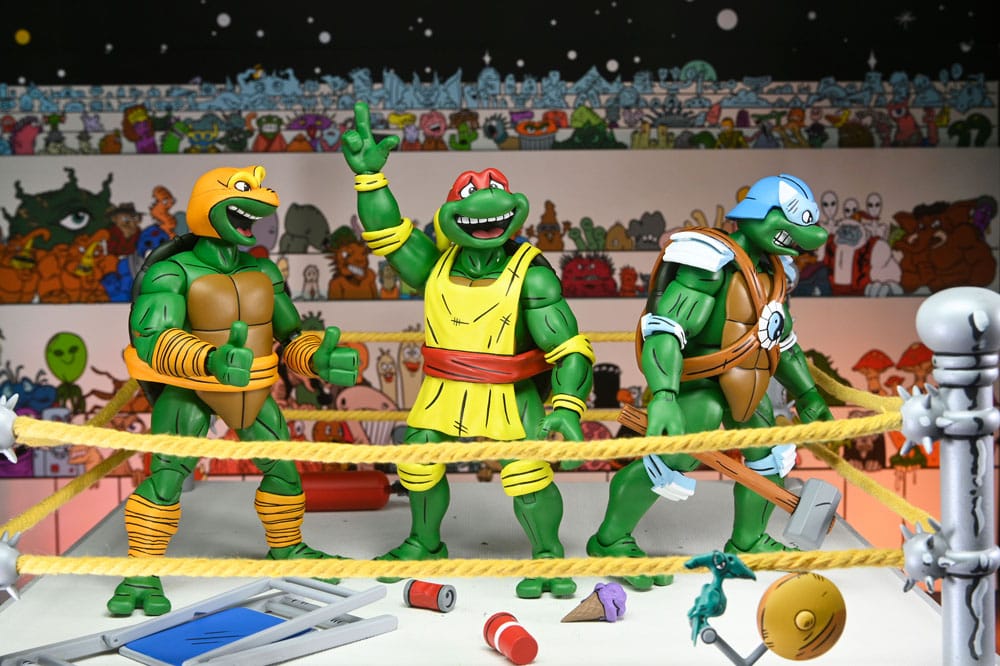 Teenage Mutant Ninja Turtles Stump Wrestling Action Figures 4-Pack (Archie Comics)