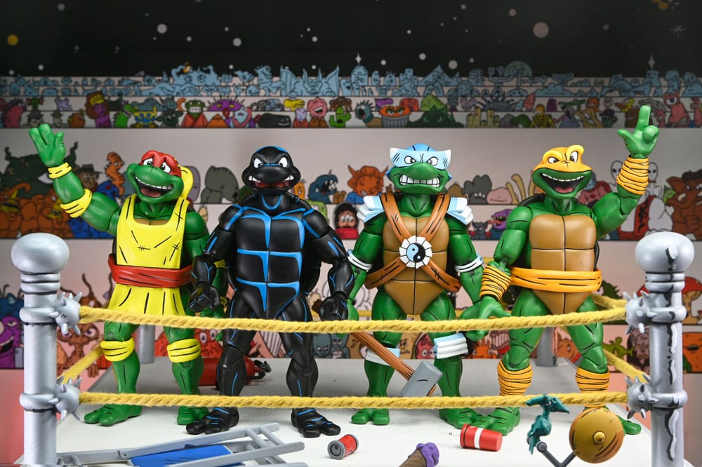 Teenage Mutant Ninja Turtles Stump Wrestling Action Figures 4-Pack (Archie Comics)