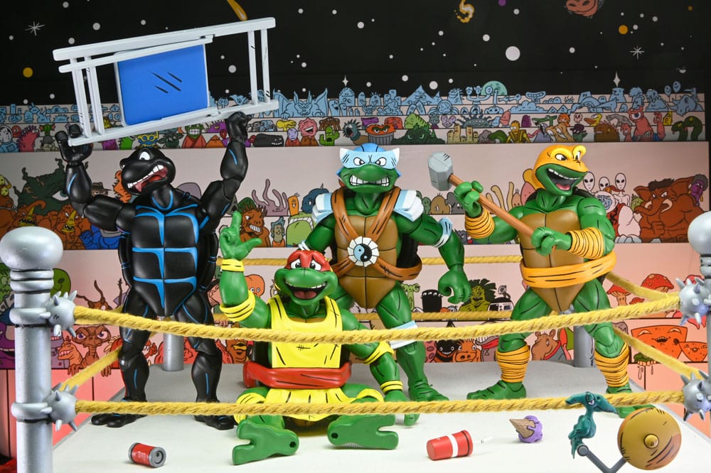 Teenage Mutant Ninja Turtles Stump Wrestling Action Figures 4-Pack (Archie Comics)